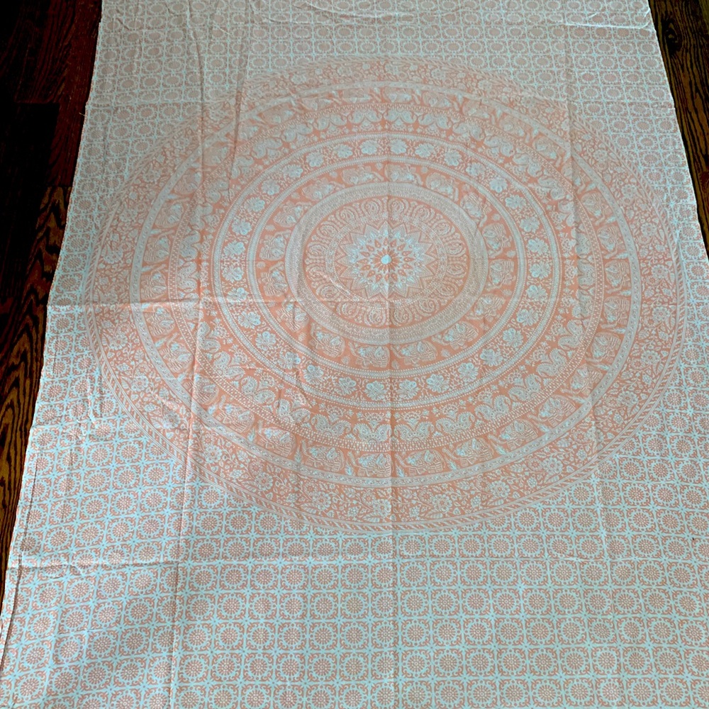 White and rose gold tapestry